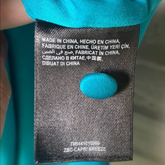 Bebe Blue Open Back Dress Layered Dress Teal Blue Size M - Picture 7 of 7